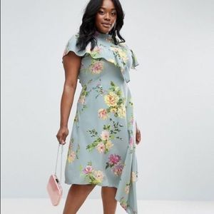 Asymmetrical yea dress in floral print